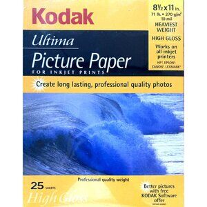 Kodak Ultima Picture Paper for Inkjet Prints 25 Sheets High Gloss 10 mil  8.5x11